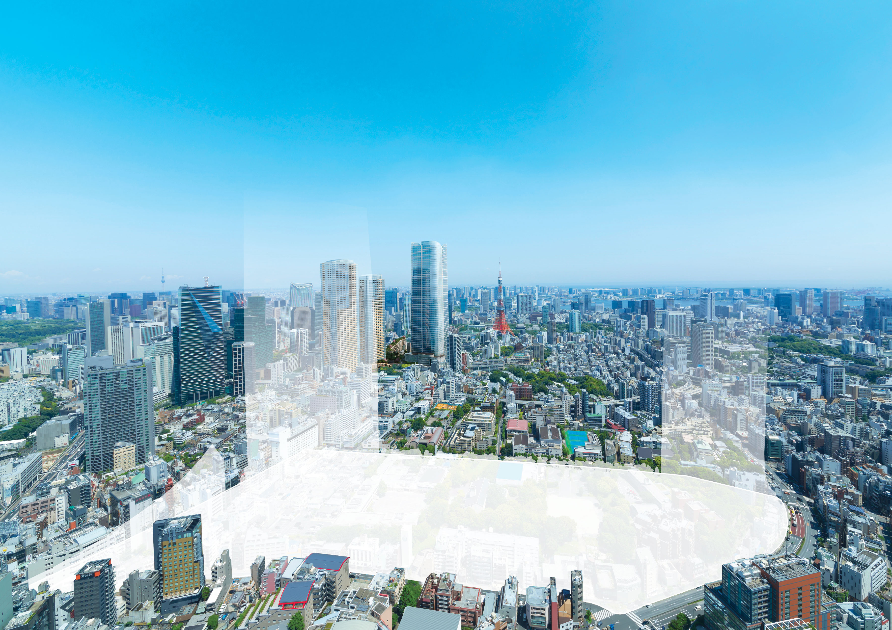 View of the Roppongi 5-chome West site from Roppongi Hills Mori Tower